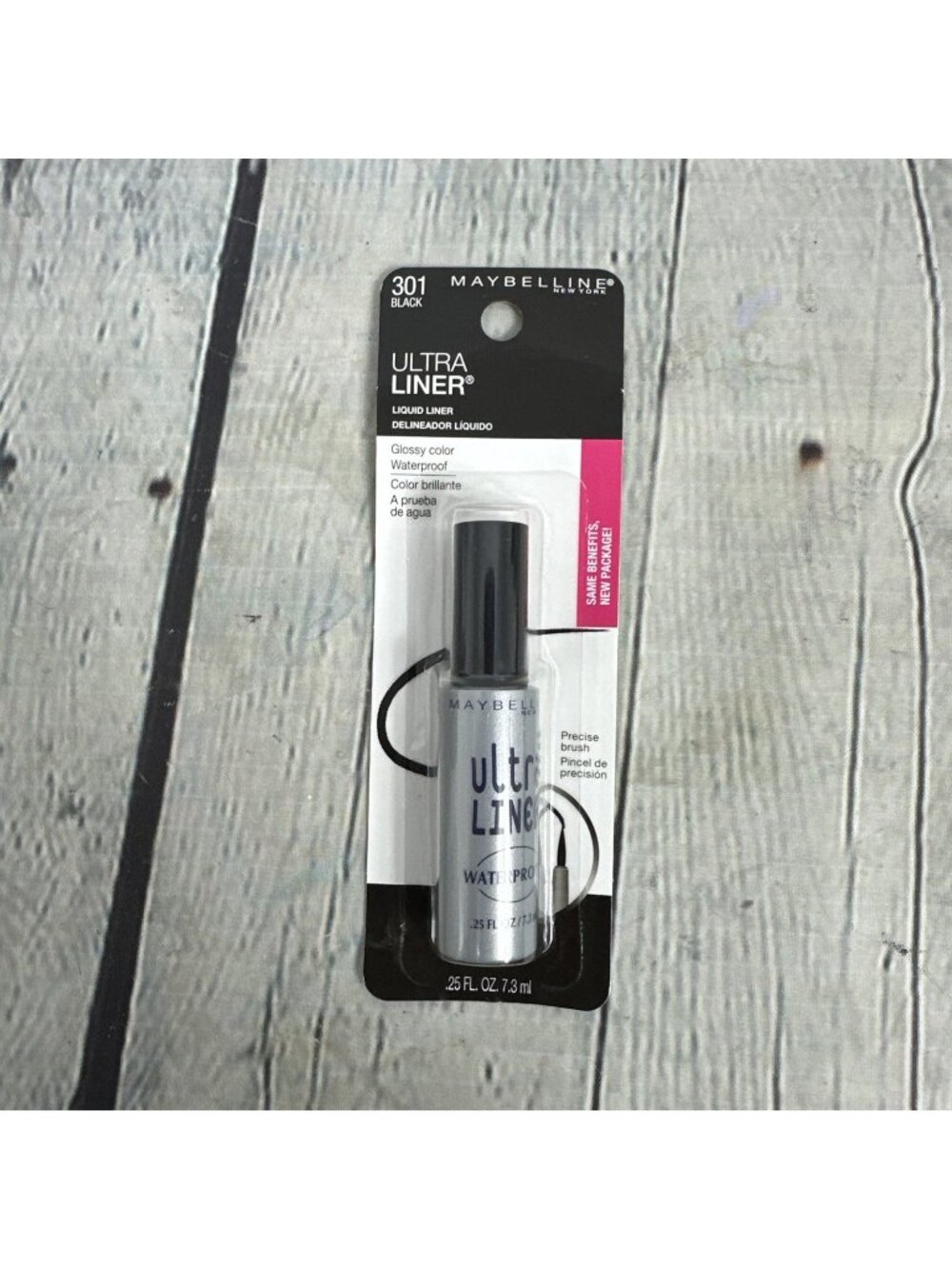 Maybelline Ultra Liner Waterproof  Liquid Eye Liner 301 Black 0.25oz / 7.3ml-New